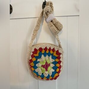 NEW Colorful Crochet Granny Square Shoulder Bag